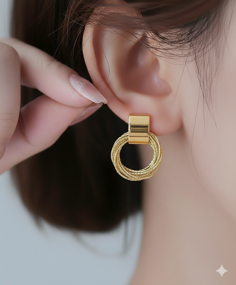 Geometric Cubic Zirconia Cuff Hoop Earrings