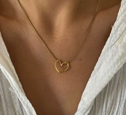 Golden Heart Knot Necklace