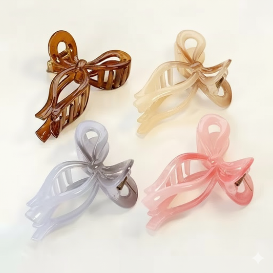 Bow Hair Claw Clips Set ( Pack of 4 )