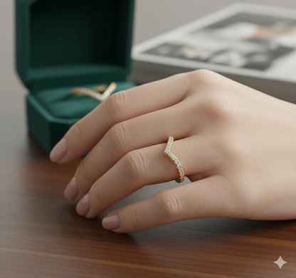 V-Shape Pave Sparkle Ring