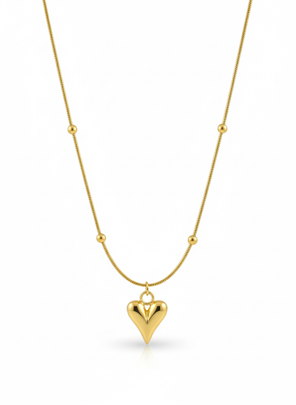 Puffed Heart Neck Chain