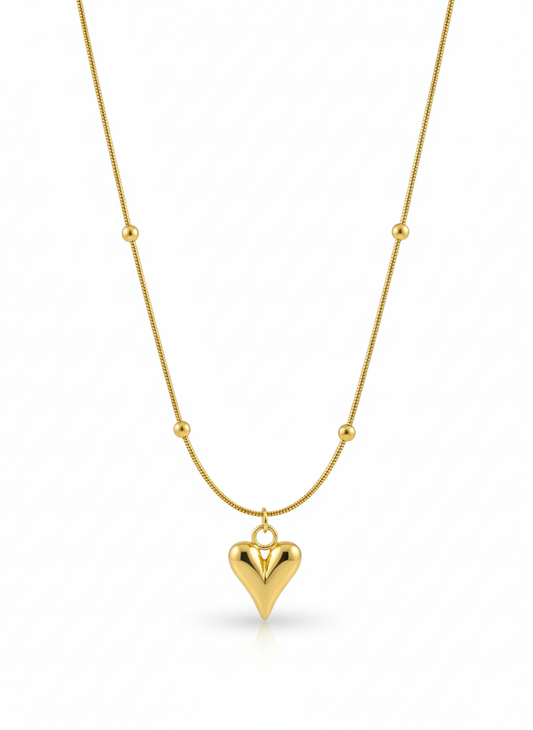 Puffed Heart Neck Chain