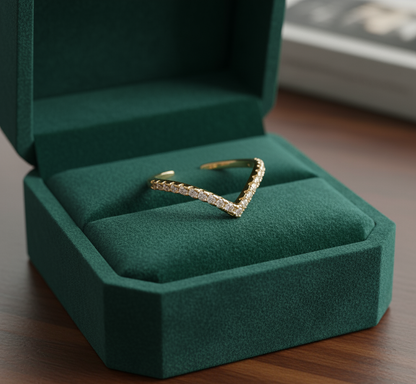 V-Shape Pave Sparkle Ring