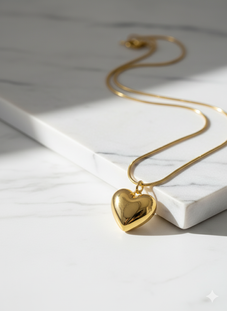Solid Golden Heart Pendant