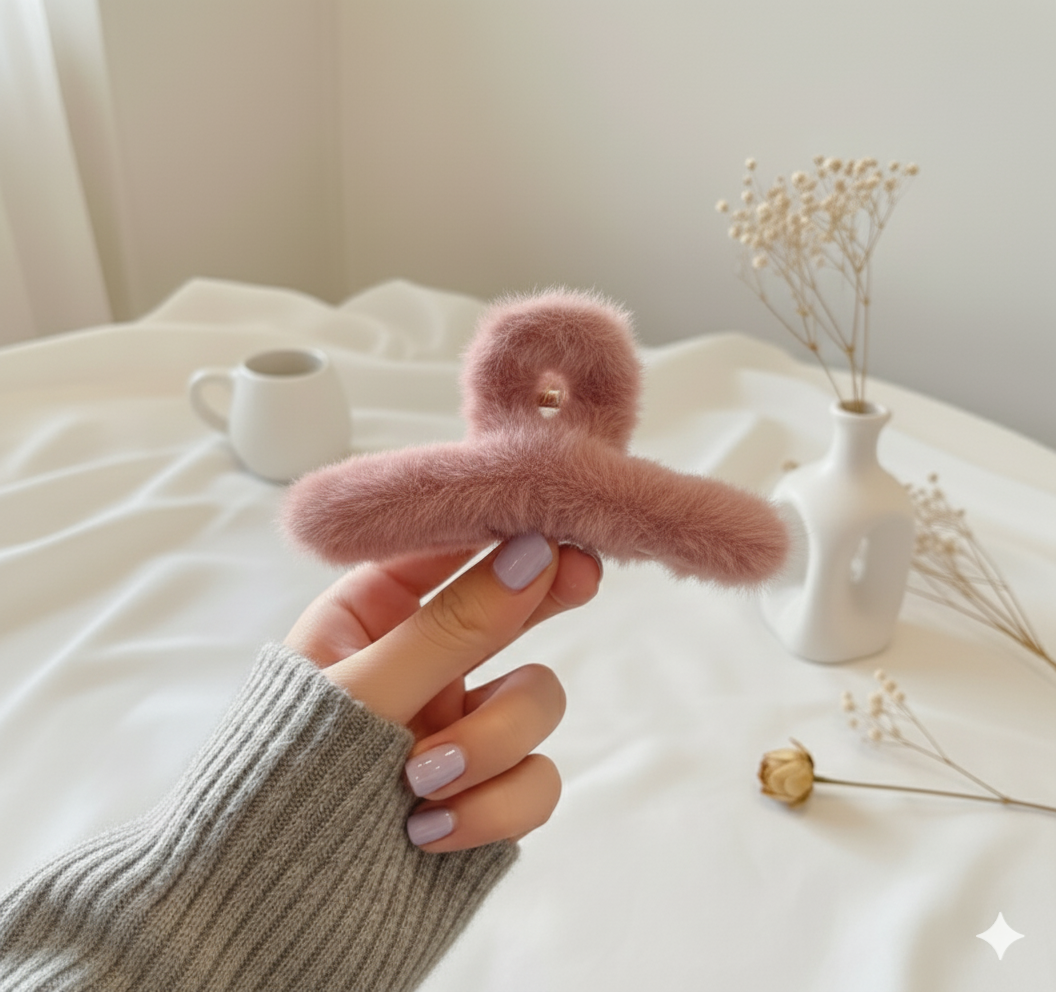 Soft Fur Claw hair Clip