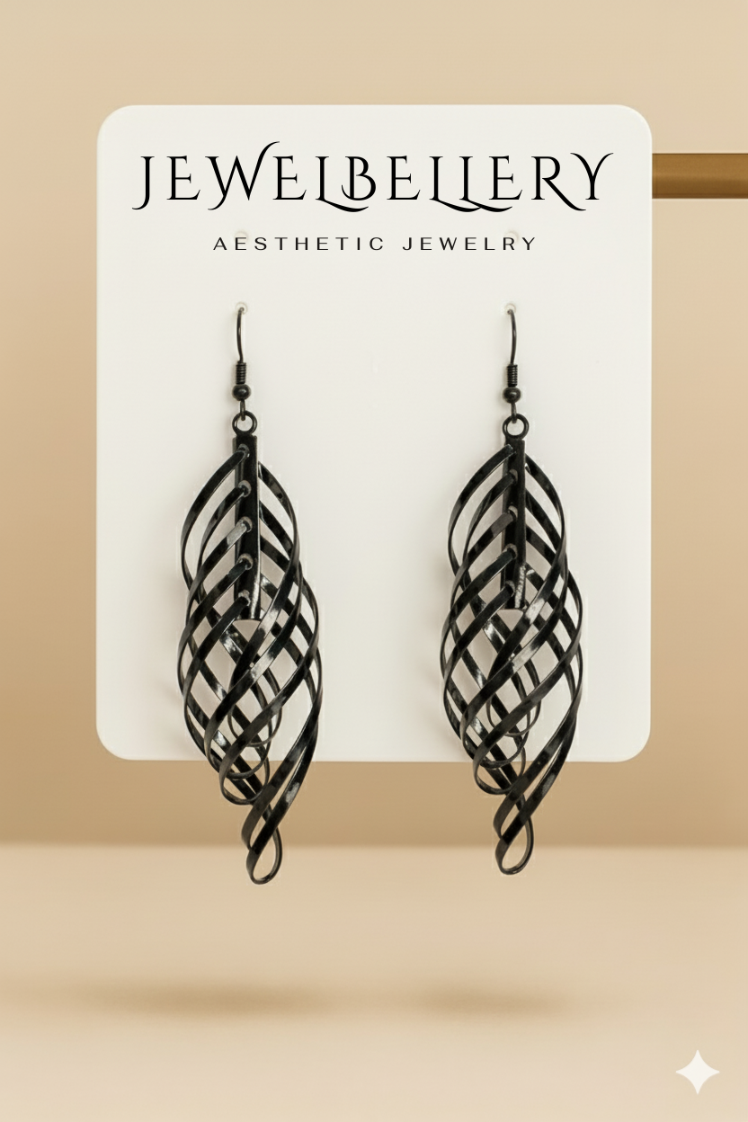 Midnight Vortex Drop Earrings
